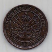 20 сантимов 1863 г. AUNC Гаити