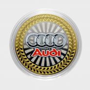 10 рублей Audi, серия автомобили мира, цветная,гравировка