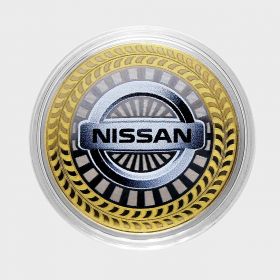 10 рублей Nissan, серия автомобили мира, цветная,гравировка