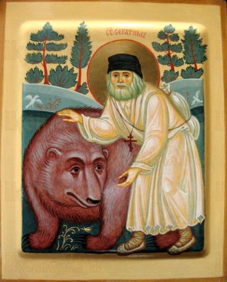 Икона Серафим Саровский (рукописная)