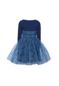 Синее нарядное платье для девочки Pelican
