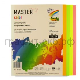 Бумага А4 40л.Master Color Mix Neon 80г/м2 16200