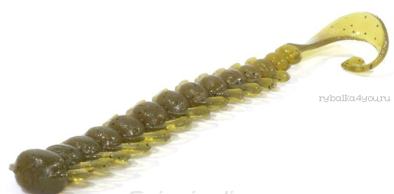 Твистер Aiko Ribbed Worm 3" 75 мм / Запах Рыба / упаковка 8 шт / цвет:009-Mustard PP