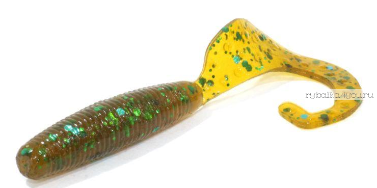 Твистеры Aiko Curly Tail F 3" 75 мм / 3,8 гр / запах рыбы / цвет - 004-Champagne (упаковка 8 шт)