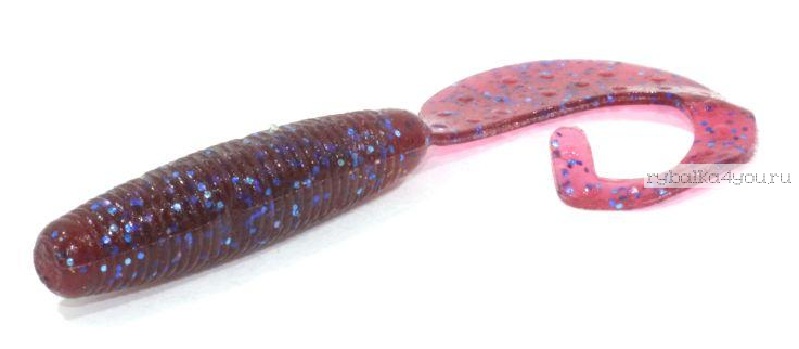 Твистеры Aiko Curly Tail F 3" 75 мм / 3,8 гр / запах рыбы / цвет -  007-Grape (упаковка 8 шт)
