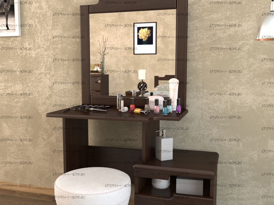 Стол туалетный с зеркалом Бельфор Массив DreamLine (94х45х73)