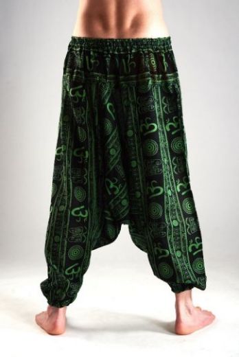 Мужские индийские штаны афгани с символами ОМ, интернет магазин