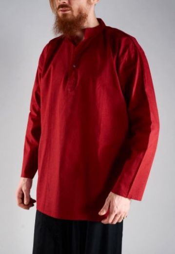 Темно красная мужская рубашка из хлопка, интернет магазин