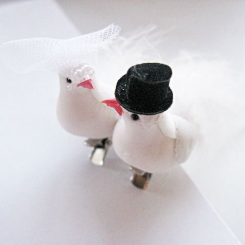 Свадебные голуби пара (2 зажима) птички-декор