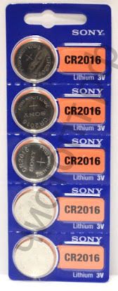 SONY lithium CR2016/S BL-5 (бат-ка литиевая,3V) 5BL