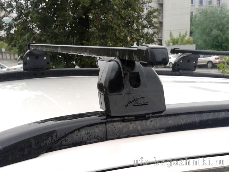 Багажник на крышу Citroen C4 Aircross, Lux, стальные прямоугольные дуги на интегрированные рейлинги