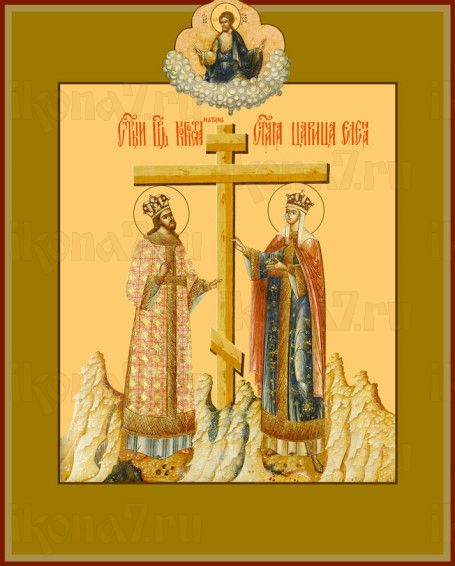 Константин и Елена (рукописная икона)