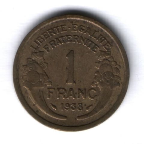 1 франк 1938 г. Франция