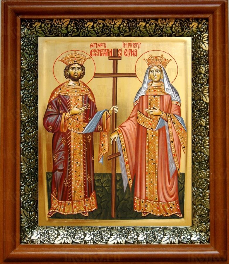Константин и Елена (19х22), светлый киот