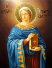 Анастасия Узорешительница (рукописная икона)