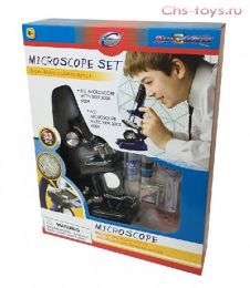 Серия "Познай мир"   21332 Микроскоп (набор, 33 предмета, черный)