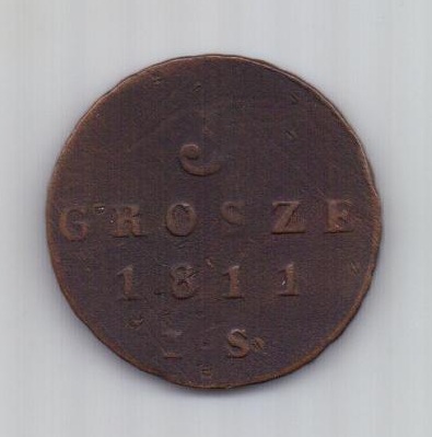 3 гроша 1811 г. Герцогство Варшавское.