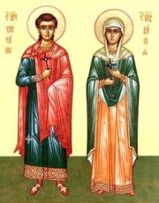 Хрисанф и Дария (рукописная икона)