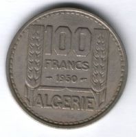 100 франков 1950 г. Алжир