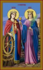 Екатерина и Варвара (рукописная икона)