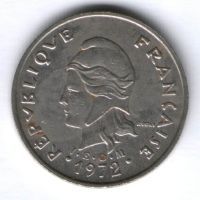 20 франков 1972 г. Французская Полинезия