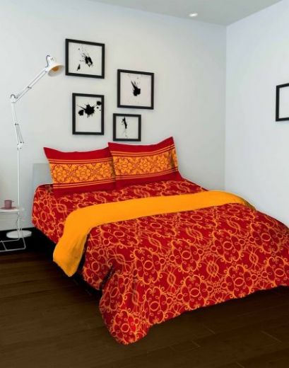 Индийское красное покрывало для спальни, на двухспальную кровать, интернет магазин