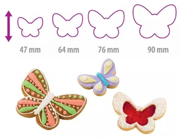 Формочки бабочка DELICIA 4 размера 630871