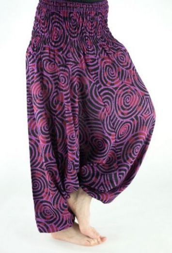 Женские фиолетовые штаны алладины из Индии, хлопок. Интернет магазин, Москва