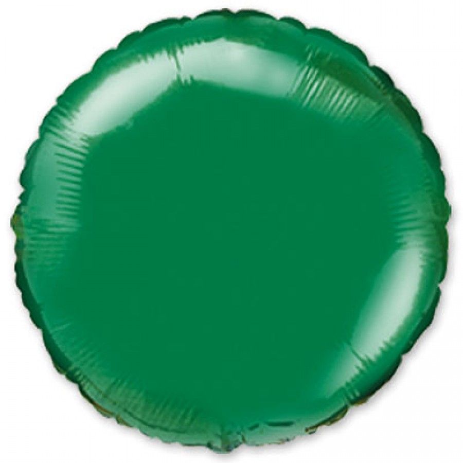 Круг зеленый шар фольгированный с гелием