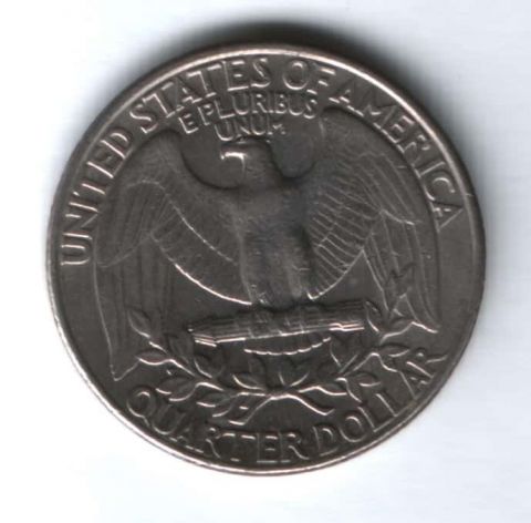 1/4 доллара 1989 г. США, D
