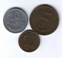 Набор монет Польша 1968-1992 г. 3 шт.