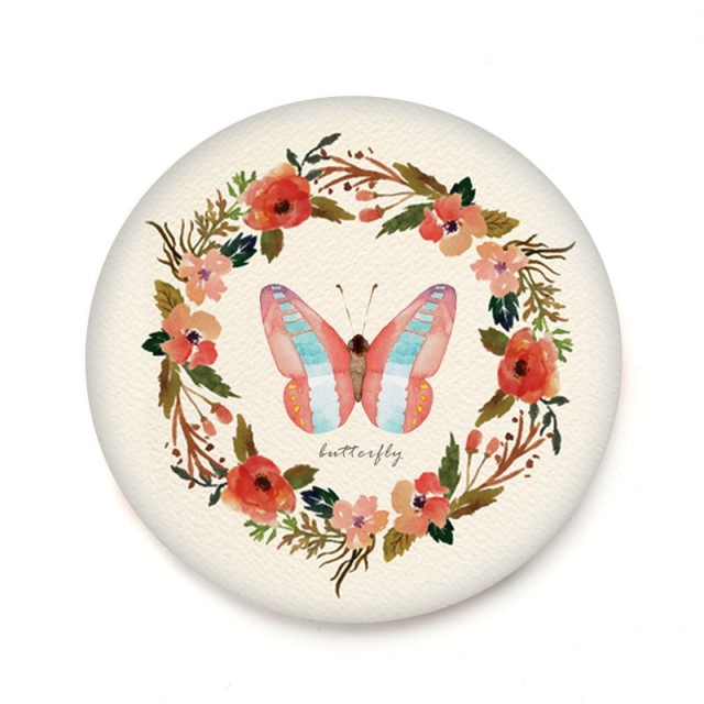 Карманное зеркало "Butterfly" - Pink