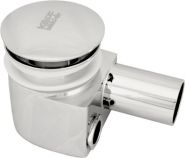 Сифон хромированный для раковины с внешним и внутренним переливом и донным клапаном