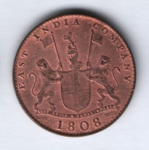 10 кэш 1808 г. Британская Индия, AUNC