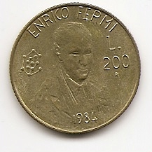 Энрико Ферми 200 лир (Регулярный выпуск)  Сан-Марино 1984