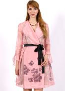 розовое платье из органзы