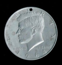 Большая, красивая настольная медаль 1964г КЕННЕДИ, 75мм
