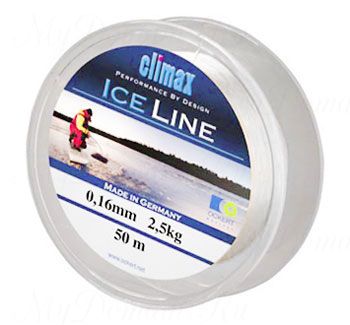 Леска Climax Ice 0,20 мм 25 м 3,50 кг уп. 10 шт.(серебристо-серая, с флюрокарбоновым покрытием)