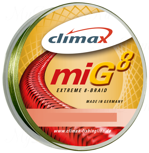 Плетёный шнур Climax Mig 8 Extreme Braid 135m 0,20мм 19.5кг (зеленый)