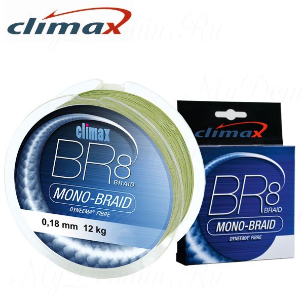 Плетёный шнур Climax BR8 Mono-Braid (зеленый) 135м 0,50мм 56.0кг (круглый)