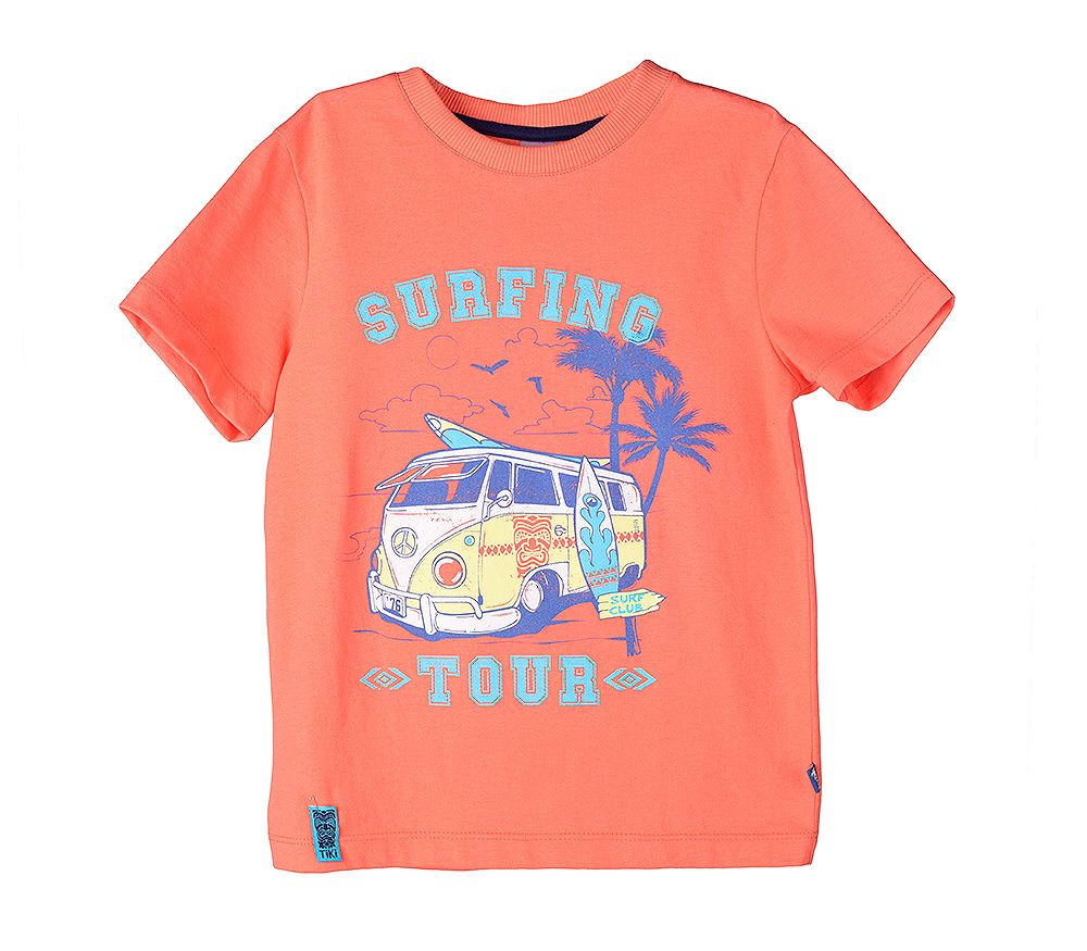 Оранжевая футболка для мальчика Сёрфинг тур