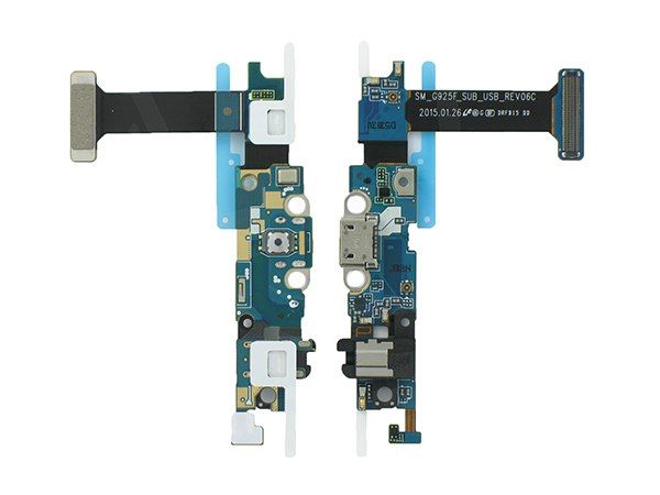 FLC (Шлейф) Samsung G925F Galaxy S6 Edge (на системный разъём, разъём гарнитуры, кнопку Home и микрофон) Оригинал