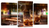Модульная картина Сигары и виски