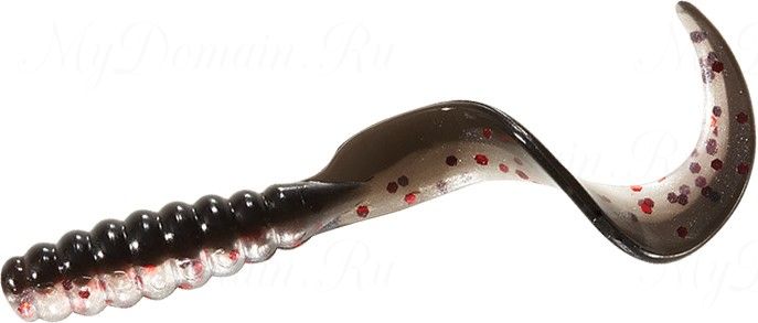 Твистер MISTER TWISTER Tri-Alive Meeny 7 cm уп. 25 шт. 31PR (черный / перламутровое брюшко с красными блестками)