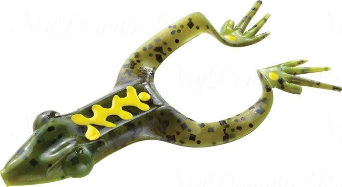 Лягушка MISTER TWISTER Hawg Frog 7 см уп. 20 шт. 214BK (прозрачно-зелёный с чёрными крапинками / желтое брюшко)