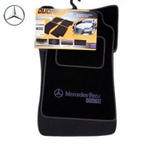 Коврики текстильные для Mercedes C (W202) Седан в салон автомобиля Doumat (Польша) - 4 шт | Автоковрики ворсовые (велюровые) в машину Мерседес Ц (В202) - черные