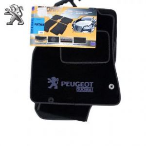 Коврики текстильные для Peugeot Partner II Фургон в салон автомобиля Doumat (Польша) - 3 шт | Автоковрики ворсовые (велюровые) в машину Пежо Партнер - черные