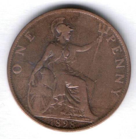 1 пенни 1898 г. Великобритания