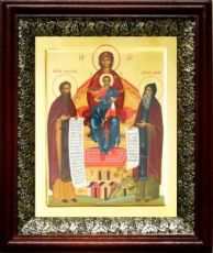 Печерская икона Божьей Матери (19х22), темный киот
