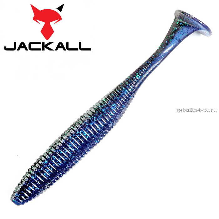 Мягкая приманка Jackall Rhythm Wave 4,8" / упаковка 5 шт / цвет:  june bug purple belly